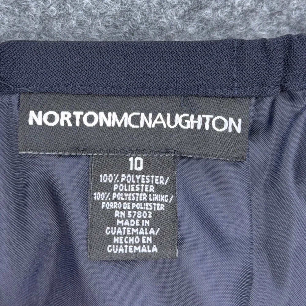 Norton McNaughton Pleated Hem Skirt Womens 10 Polyester Navy Blue